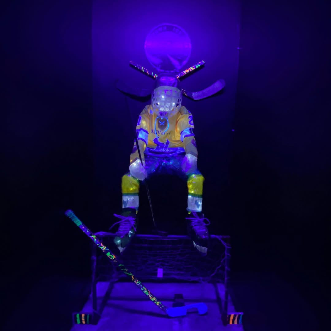 Tape, Light, and Ice: Creating a Luminous Ice Hockey Sculpture