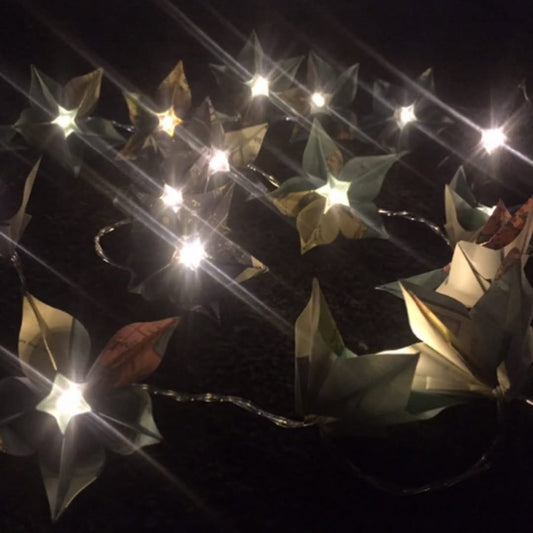 Hand-Folded - Carambola Origami Flower String Lights